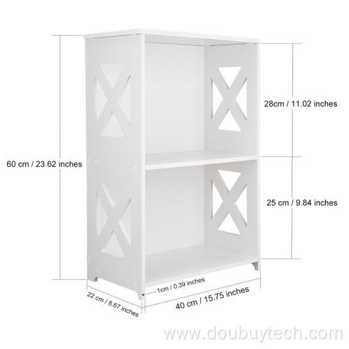 White bookcase wooden storage book shelf